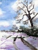 Path to my House (watercolour) by David Mayoh