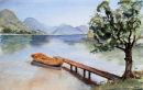 Lake Bohinj (watercolour) by Heather Powell