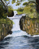 Waterfall (Acrylic) by Marjorie Robinson