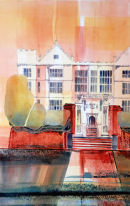 Fountains Hall (watercolour) by Derek Hopper