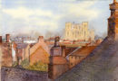 Over the Rooftops (watercolour) by Heather Powell