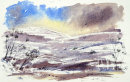 Winter in the Dales (watercolour) by Hilary Squires