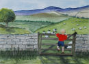 Counting them up for Dad (watercolour) by Majorie Robinson