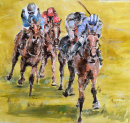 Finishing Line (watercolour) by Frank Rustage
