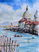Across the Grand Canal (watercolour) by Frank Rustage