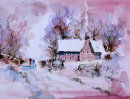 Winter Landscape (watercolour) by Frank Rustage