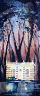 Banqueting Hall, Studley Royal (watercolour) by Derek Hopper