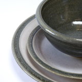 Dinner set close up of glaze