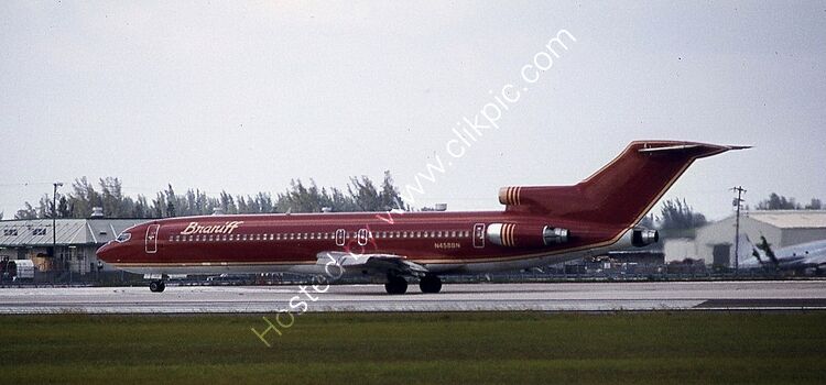BOEING 727-227ADV Braniff International Airlines N458BN (21464) Miami International Apt Florida USA 1986 Order Number RB21