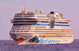 Ref C-LAD3 Aida Sol Cruise Liner Aida Cruise Line Approaching Madeira 2013 (C)RLT Aviation And Maritime Images 2018