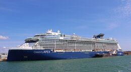 CELEBRITY APEX Celebrity Cruise Line  (9838383) Built By Chantier de Atlantique France 2020 Gt-138,818 Lth-306Mts  (1009Ft) Beam-39Mts (128Ft )Port Of Southampton Hampshire UK 2025 Order No-CBY38