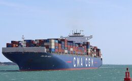 CMA CGM AQUILA Container Ship (9410741) Ow-CMA-CGM Shipping Inc Blt-2009 Hyundai HI South Korea Gt-131,332 Dwt-128'550 Southampton Water Hampshire UK-2025 Order No OCT826