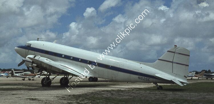DOUGLAS DC3/C47 Air Transport System N625E (20427) Fort Lauderdale Apt Florida USA 1977 Order Number RB76