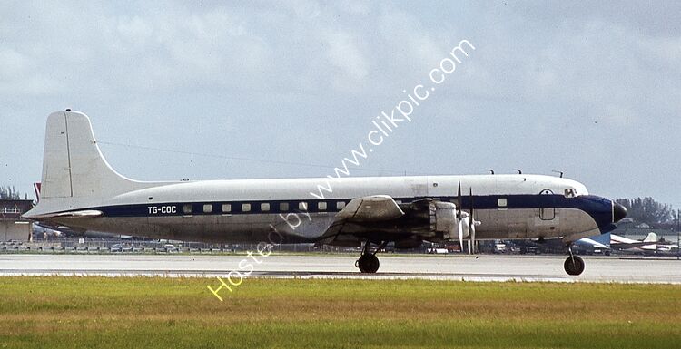 DOUGLAS DC6A-(C118A) TASA-Transportes Aereos SA Guatemala TG-COC (44915) Miami International Apt Florida USA Blt-1956 Miami International Apt Florida USA 1981 Order Number RB80