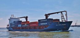 ECL CHALLENGER Geared Container Ship (9114787) Approaching Rotterdam Docks Holland 2017 Order Number GCT21