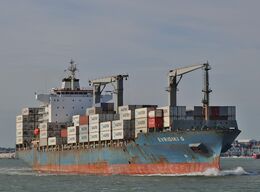 EVIRDIKI G Geared Container Ship (9231482) Ow-Euroseas Ltd Blt-Hyundai HI South Korea 2001 Gt-26582 Dwt-34654 Lgt-693ft (210Mts Southampton Water Hampshire UK-2025 Order No-GCT-72