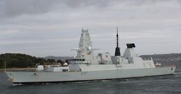 HMS DUNCAN D37 Royal Navy Type 45 Destroyer (Last Built Of The Class) Leaving RN Dockyard Devonport Plymouth Devon UK 2025 Order Number RNGB(DTY)113