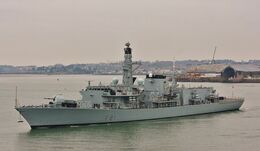 HMS SUTHERLAND F81 British Royal Navy Type 23 Duke Class Frigate Leaving RN Devonport Dockyard Plymouth Devon 2025 Order No RN.F464