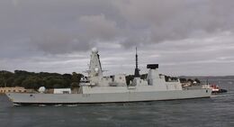 HMS DUNCAN D37 Royal Navy Type 45 Destroyer (Last Built Of The Class) Leaving RN Devonport Dockyard Plymouth Devon UK 2025 Order Number RNGB(DTY)116