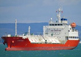 JOAN Gas Tanker (9448877) Ow-Exmar Belgium Blt-Yamanishi Shipbuilding Japan 2009 DWT-4000 St Helens Anchorage Eastern Solent Hampshire UK 2025 Order Number-GT64