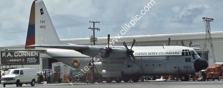 LOCKHEED C130B HERCULES 1003 (3572) Fuerza Aerea Colombiana 1967 Miami International Airport Florida USA Crashed In The Atlantic Ocean 330 Miles From Cape May USA 26-8-1969 Order Number-RB65