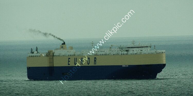 MORNING LINDA Ow-Eukor Vehicle & Truck Carrier Ro Ro Waiting For The Launch To Pick Up The Deep Water Channel Pilot  Off Berry Head Brixham Devon UK 2013 VCR40