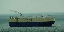 MORNING LINDA Ow-Eukor Vehicle & Truck Carrier Ro Ro Waiting For The Launch To Pick Up The Deep Water Channel Pilot Off Berry Head Brixham Devon UK 2013 VCR40