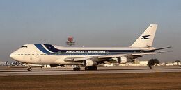 BOEING 747-287B Aerolineas Argentinas Con Number & Reg Unknown Miami International Apt Florida USA 2003 Order Number RB149