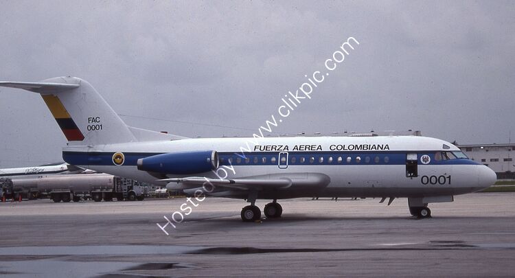Fokker F28-1000 Colombian Air Force (Fuerza Area Colombiana) FAC 0001(11992) Los Angeles International Apt California USA 2002 Order Number RB196
