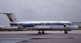 Fokker F28-1000 Colombian Air Force (Fuerza Area Colombiana) FAC 0001(11992) Los Angeles International Apt California USA 2002 Order Number RB196