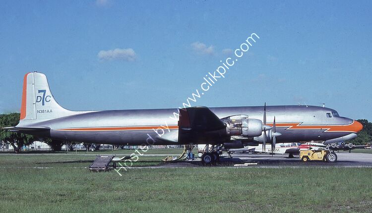 DOUGLAS DC7B(F) Turks Air N381AA (44921) Opa Locka Apt Miami Florida USA 2001 Order Number RB213