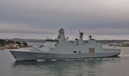 RDNAMP-2 HDMS Esbern Snare L17 Absalon Class Amphibious Support Ship Royal Danish Navy Leaving Devonport Dockyard Plymouth Devon GB 2020(C)RLT Aviation And Maritime Images 2020 opt
