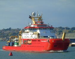 RSS SIR DAVID  ATTENBOROUGH Ow-Natural Enviroment Research Council Op-British Antartic Research Council Gt-15609 Length-423ft Leaving RN-Devonport D-yard Plymouth Devon UK 2025 Order No-RSV88