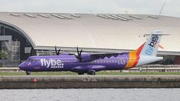 Ref-A72-16 ATR72-500 OW-Blue Islands Airways Operated For Flybe G-ISLK London City Airport London Gt Britain 2017 (C)RLT Aviation And Maritime Images 2018 opt