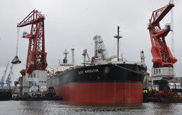 Ref BC(NG)167 Glory Navigator Bulk Carrier In Dock Port Of Rotterdam Holland 2015 (C)RLT Aviation And Maritime Images 2018