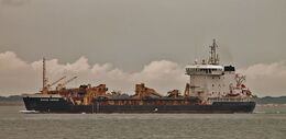 Ref-DRG35 Sand Heron Dredger Entering Southampton Water Hampshire Gt Britain 2020 (C)RLT Aviation And Maritime Images 2020 opt