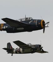 Ref-GGI-3 Grumman TBM3 Avenger HB-RDG Privately Owned & Grumman FM2 Wildcat G-RUMW Privately Owned Duxford Aerodrome Cambs GB 2016 (C)RLT Aviation And Maritime Images 2018 opt