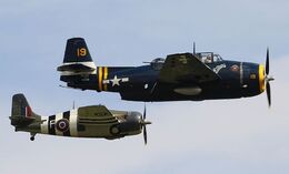 Ref-GGI-8 Grumman TBM3 Avenger HB-RDG Privately Owned & Grumman FM2 Wildcat G-RUMW Privately Owned Duxford Aerodrome Cambridgeshire GB 2016 (C)RLT Aviation And Maritime Images 2018 opt