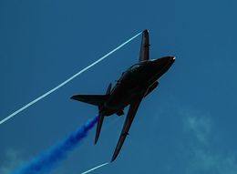 Ref-HK1-63 BAE Hawk T1 Red Arrows Display Team Bournemouth Air Display Hampshire Gt Britain 2015 [Note-Part of a larger image} - (C)RLT Aviation And Maritime Images 2018 opt