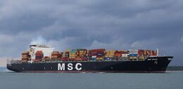 Ref-OCT570 MSC Esthi Container Ship Southampton Water Hampshire Gt Britain 2020 (C)RLT Aviation And Maritime Images 2020 opt