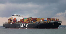 Ref-OCT578 MSC Esthi Container Ship Southampton Water Hampshire Gt Britain 2020 (C)RLT Aviation And Maritime Images 2020