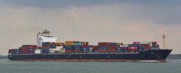 Ref-OCT581 Lana Container Ship Calshot Southampton Water Hampshire Gt Britain 2021 (C)Copyright Reserved 2021 RLT Aviation And Maritime Images opt