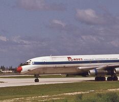 Ref-RB12 Douglas DC 8-33F ANDES-Aerolineas Nacionales del Ecudor Identity And Date Unknown Miami Apt Florida USA