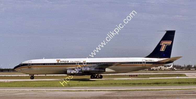 BOEING 707-373C Tampa Colombia Aerolineas HK2401X (18707) Miami International Apt Florida USA 1979 Order No RB8