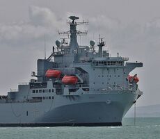Ref-RNGB-DL30 HMS Argus A135 Royal Navy Fleet Support Ship Bournemouth Bay Hampshire GB 2014 (C) All Copyrights Reserved RLT-Aviation And Maritime Images 2021 opt