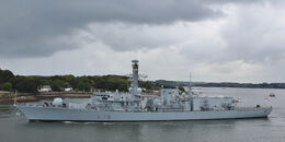 Ref-RNGB(FRG)-142 HMS Portland F79 Type 23-Duke Class (ASW) Frigate Royal Navy Leaving RN Devonport Dockyard Plymouth Devon GB-2021 (C)Copyright Reserved RLT Aviation And Maritime Images 2021