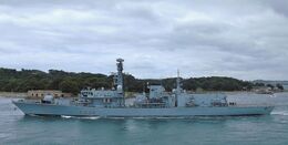 Ref-RNGB(FRG)-82 HMS Northumberland F238 Type 23 Duke Class Frigate Royal Navy Leaving RN Devonport Dockyard Plymouth Devon GB 2020 (C)RLT Aviation and Maritime Images 2020 opt