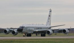 Ref B707-36 Boeing RC135W Rivet Joint USAF 64-4132 RAF Mildenhall Suffolk Gt Britain 2017 (C)RLT Aviation And Maritime Images 2018