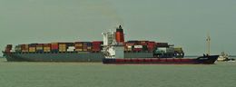 Ref CSSC-1 Nova Cura General Cargo Ship For Ipswich Docks Maule Container Ship Heading To Sea River Orwell Felixstowe Suffolk Gt Britain 2013 (C)RLT Aviation And Maritime Images 2018 opt