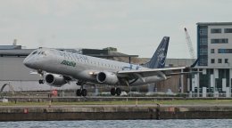 Ref ER190-30 Embraer ERJ-190LR EI-RND Alitalia London City Airport London Gt Britain 2017 (C)RLT-Aviation And Maritime Images 2018